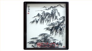 黄山奇松怪石风景水墨铁画李强作品 中式装饰挂画可欣赏收藏