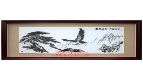 雄鹰展翅芜湖铁画客厅背景墙装饰壁画挂画