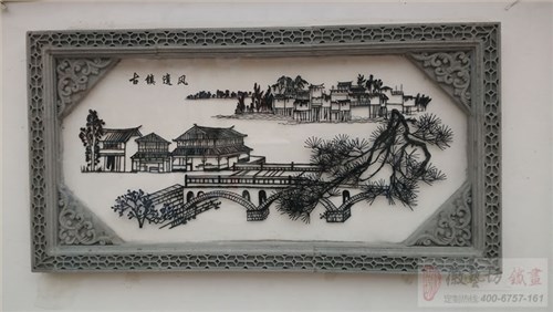 芜湖名校镜湖小学校园文化墙装饰铁画《芜湖十景》