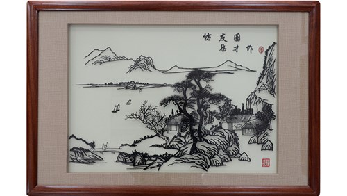 访友图-张德才大师山水铁画作品