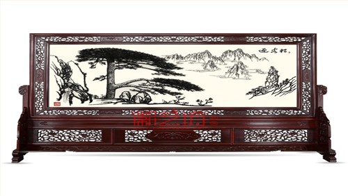 精品收藏铁画双面屏风迎客松 大厅高端大气屏风 国家级非遗艺术品